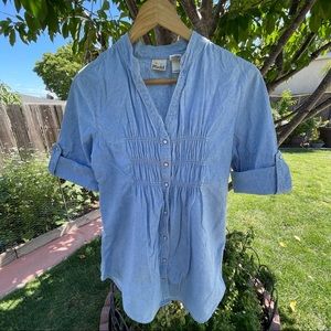 Mudd | Vintage Button Down Rolled Up Sleeves Denim Tunic Shirt